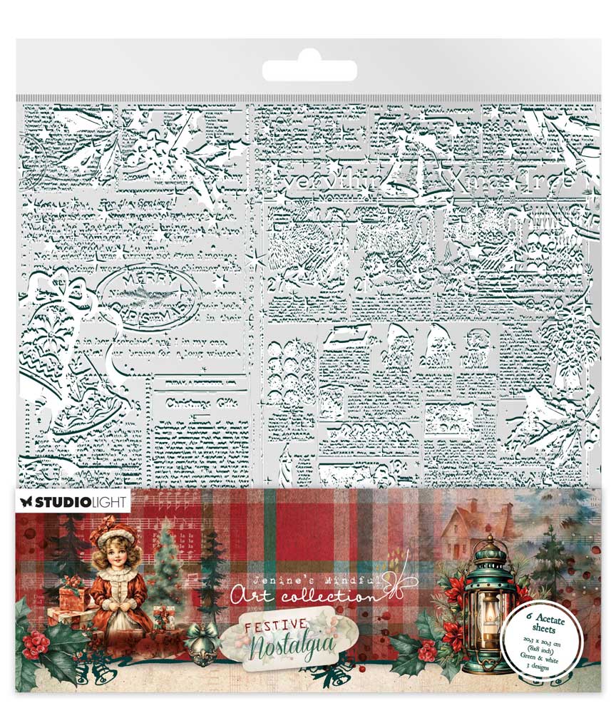 Jenine's Mindful Art Festive Nostalgia Collection - 8" x 8" Acetate Sheets [JMA-FN-ACS09]